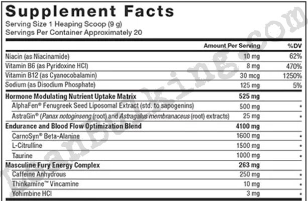 Alpha-King-Fury-Ingredients-Review